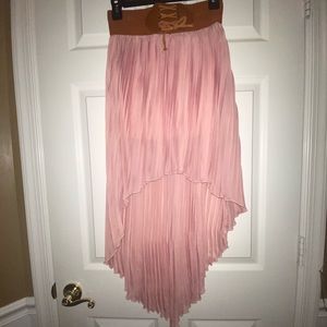 BB Couture pink chiffon high low skirt
